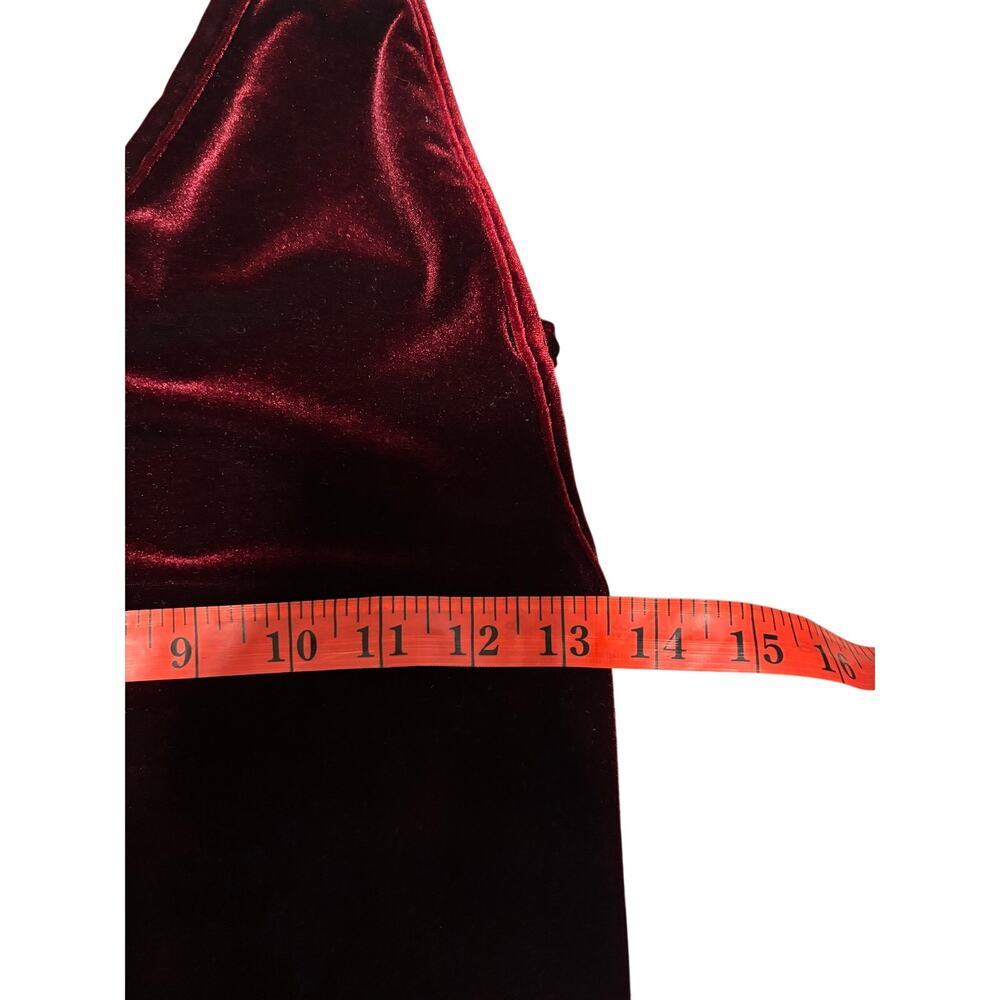 American Apparel Burgundy Velvet Bodycon Mini Dress Spaghetti Strap Size M - Picture 9 of 10